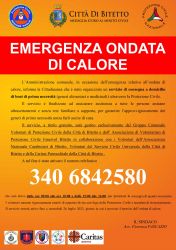 Emergenza Ondata di calore - assistenza cittadini ultrasettantenni