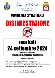 Disinfestazione del 24 settembre 2024