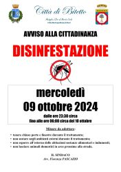 Disinfestazione del 09 ottobre 2024