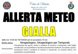 Allerta Meteo del 18/10/2024