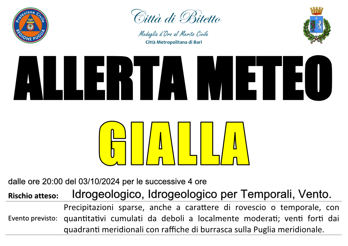 Allerta Meteo 03.10.2024 - proroga