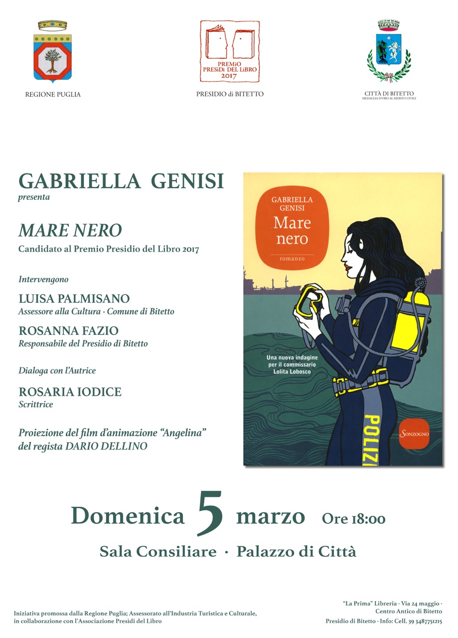 INCONTRO PUBBLICO - Presentazione del Libro di Gabriella Genisi 